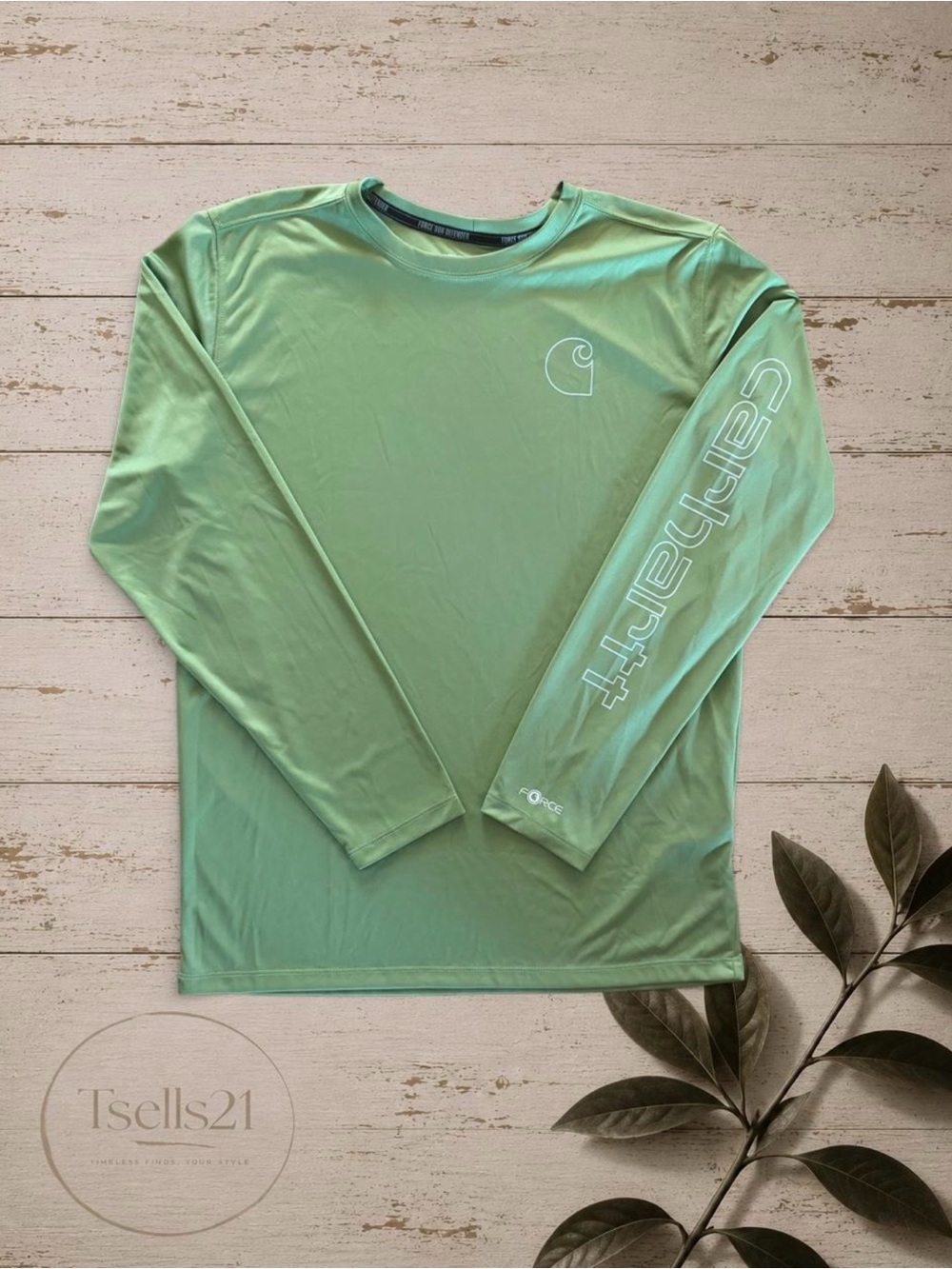 Carhartt Green Force Sun Defender Relaxed Fit L/S Graphic Tee - Size M